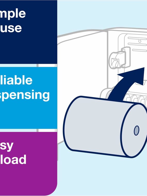 Tork Stainless Steel Paper Hand Towel Dispenser with Universal Refill Rolls (6 Pack)