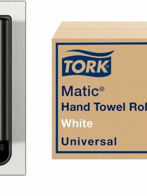 Tork Stainless Steel Paper Hand Towel Dispenser with Universal Refill Rolls (6 Pack)