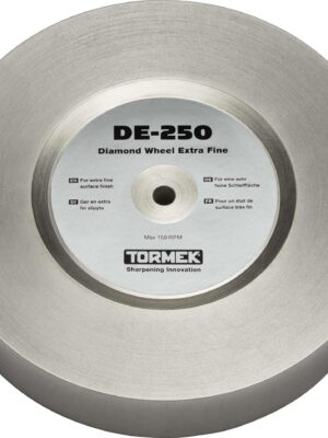 Tormek DE250 10" Extra Fine Diamond Wheel 1200 Grit for T-8/T-7 - Durable Sharpening for Steel, Ceramic & Carbide