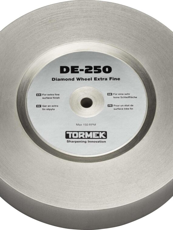 Tormek DE250 10" Extra Fine Diamond Wheel 1200 Grit for T-8/T-7 - Durable Sharpening for Steel, Ceramic & Carbide