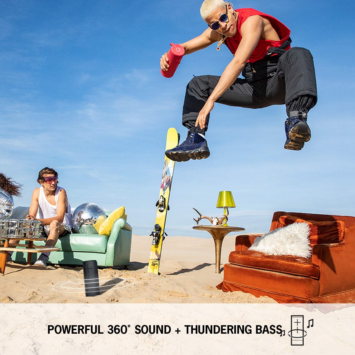 Ultimate Ears EPICBOOM Portable Bluetooth Speaker, Heavy Bass, 360° Sound, IP67 Waterproof, 17-Hour Battery, Carbon Black