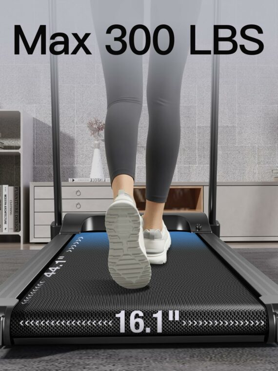 UMAY Fitness Auto Folding Treadmill with 3 Incline Levels, Quiet Brushless Motor, Pulse Sensors, and Foldable Design