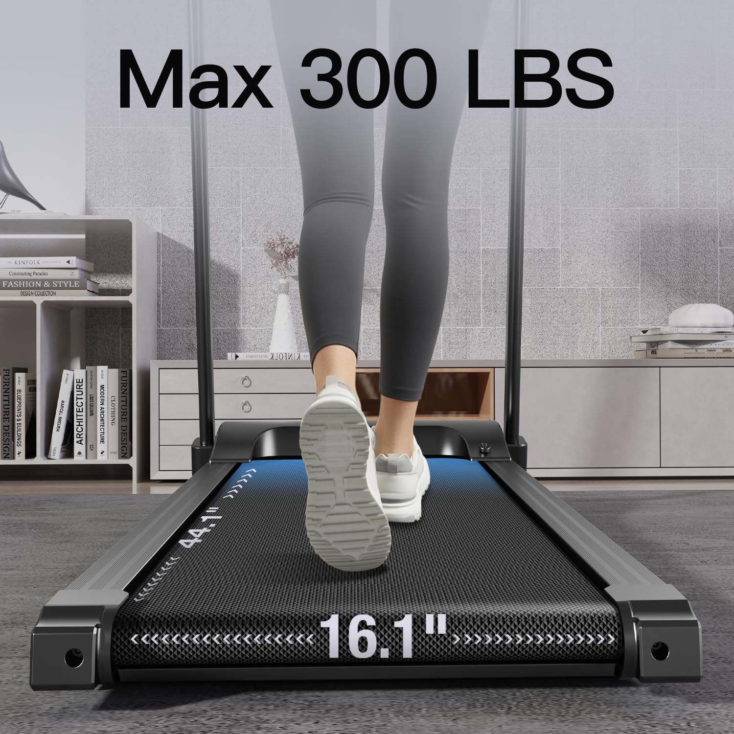 UMAY Fitness Auto Folding Treadmill with 3 Incline Levels, Quiet Brushless Motor, Pulse Sensors, and Foldable Design