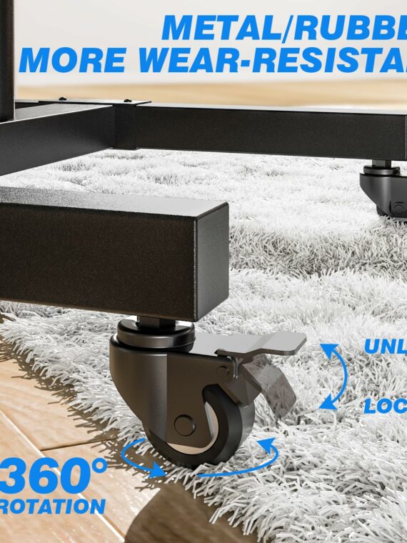 Universal Mobile TV Cart Stand with Wheels, 32"-80" Screens, 110 lbs Capacity, Adjustable Height, Steel, VESA Compatible