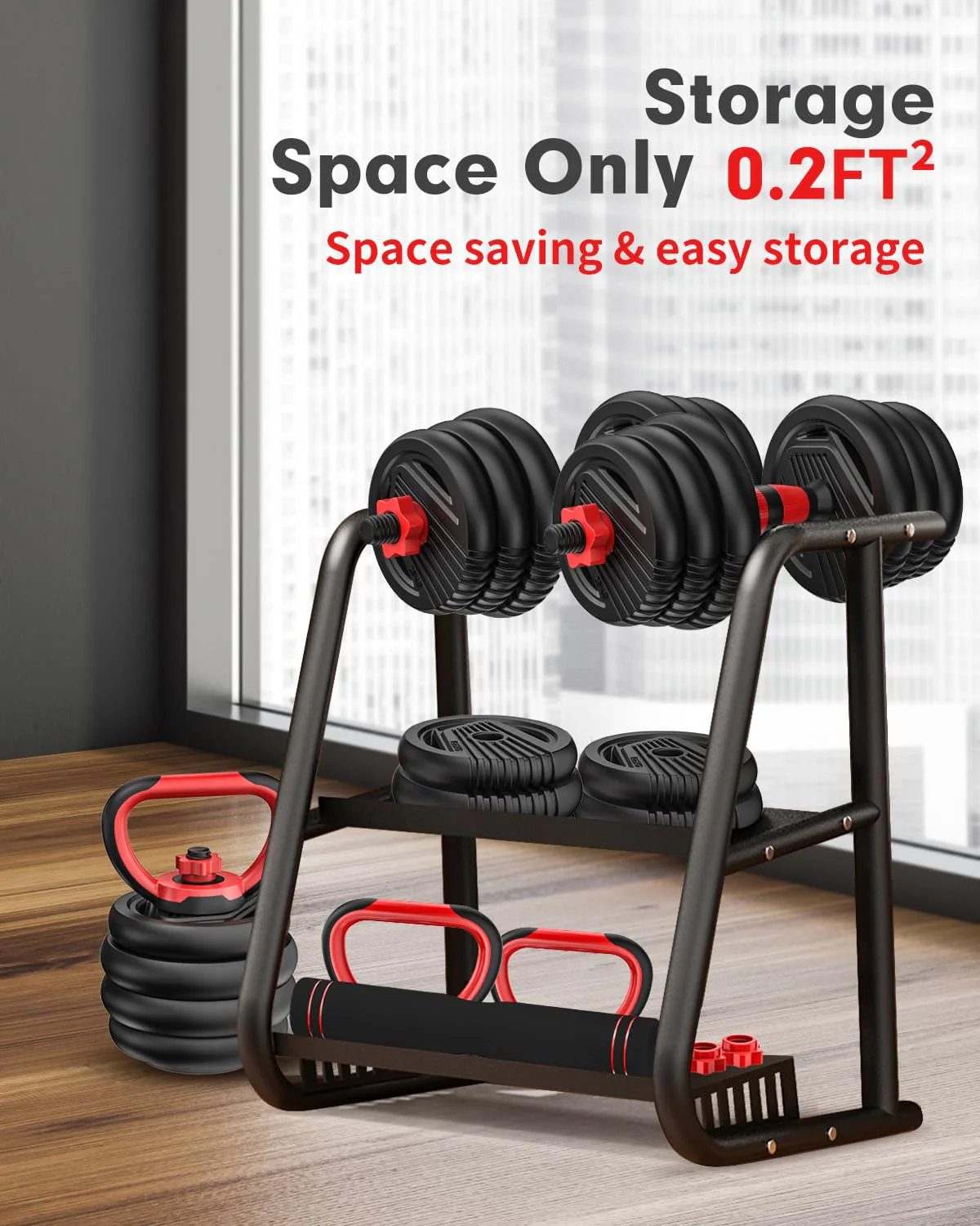 UNNMIIY 45lbs Adjustable Dumbbells Set - 4-in-1 Multifunctional Weights for Home Gym