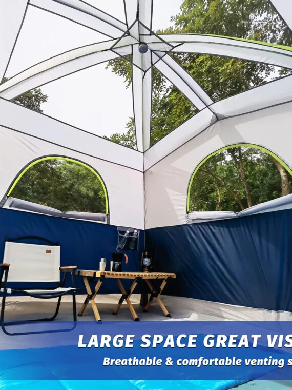 UNP 6-Person Waterproof Windproof Camping Tent, Easy Setup, Spacious Design, Durable & Ventilated