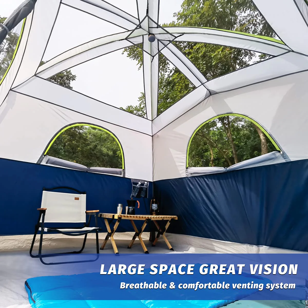 UNP 6-Person Waterproof Windproof Camping Tent, Easy Setup, Spacious Design, Durable & Ventilated