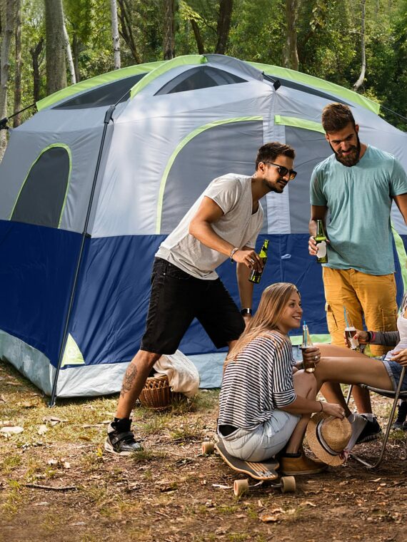 UNP 6-Person Waterproof Windproof Camping Tent, Easy Setup, Spacious Design, Durable & Ventilated