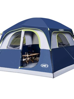 UNP 6-Person Waterproof Windproof Camping Tent, Easy Setup, Spacious Design, Durable & Ventilated