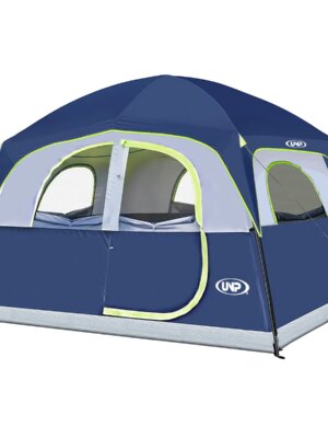 UNP 6-Person Waterproof Windproof Camping Tent, Easy Setup, Spacious Design, Durable & Ventilated