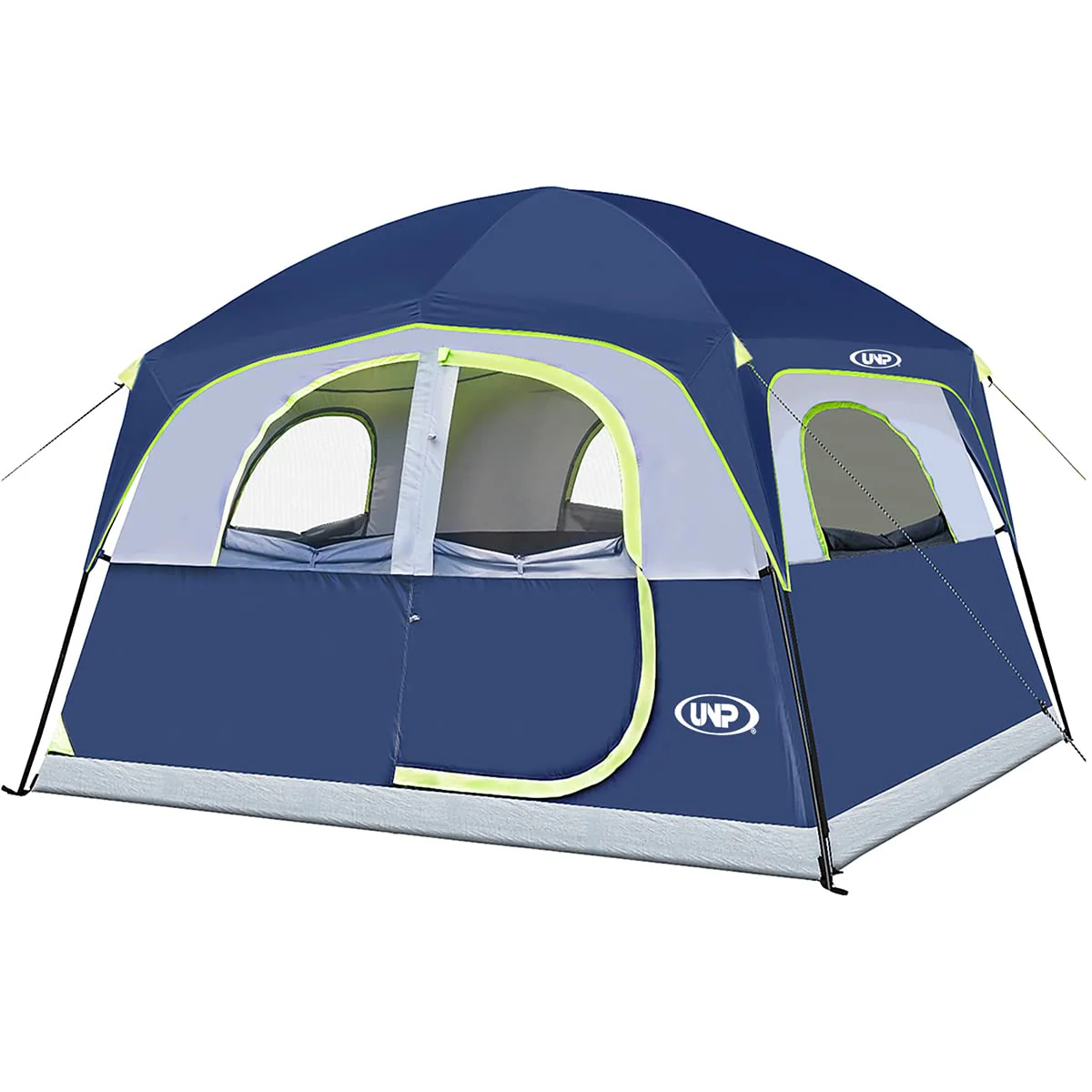 UNP 6-Person Waterproof Windproof Camping Tent, Easy Setup, Spacious Design, Durable & Ventilated