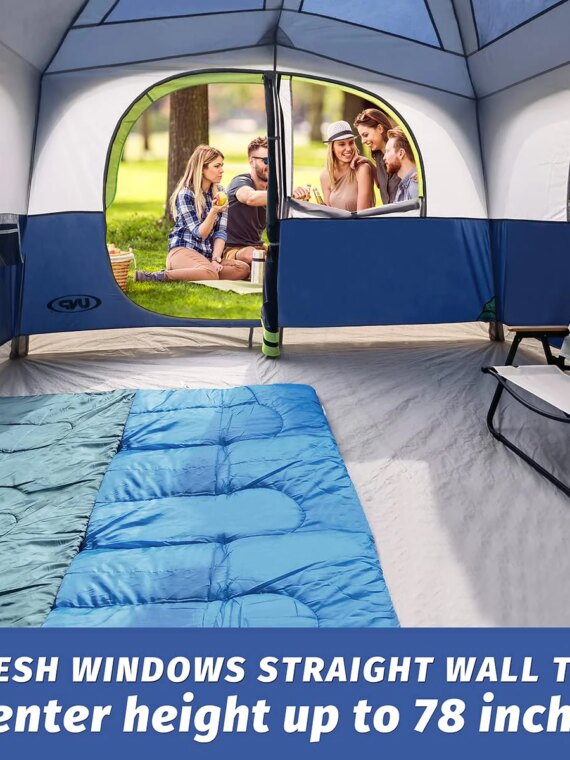 UNP 6-Person Waterproof Windproof Camping Tent, Easy Setup, Spacious Design, Durable & Ventilated