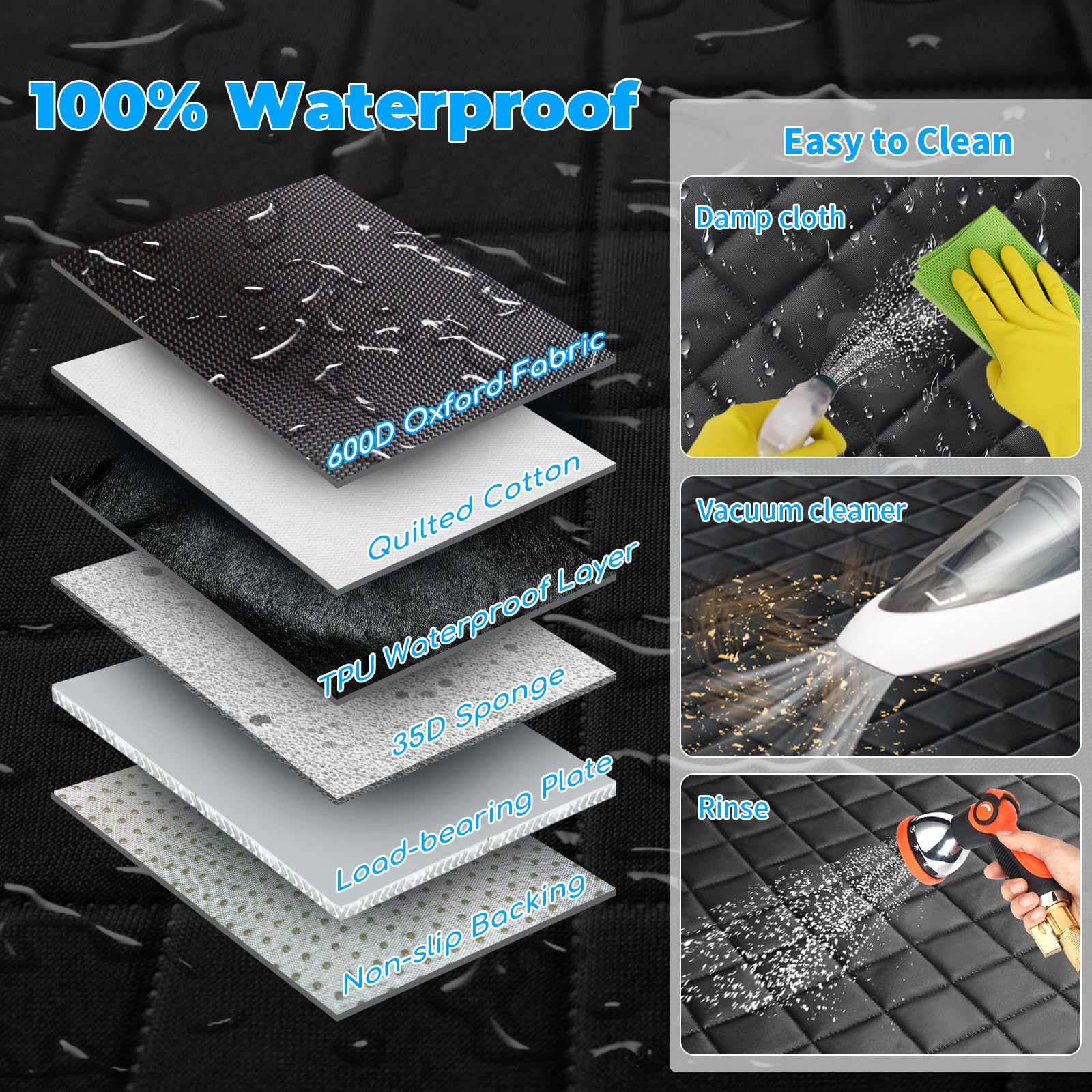 URPOWER Dog Car Seat Cover Extender, Convertible Waterproof Hammock with Mesh Window, Fits Most Cars & SUVs, Supports 330 lbs, Includes Seat Belt