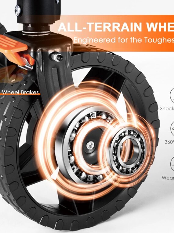 Uyittour Foldable Wagon Cart, Compact, Durable, All-Terrain Wheels, Side Pocket, Brakes, No Assembly Needed