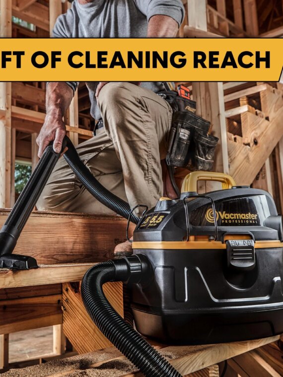 Vacmaster 5-Gallon 5.5 Peak HP Wet/Dry Vacuum with 25ft Reach & 9 Accessories