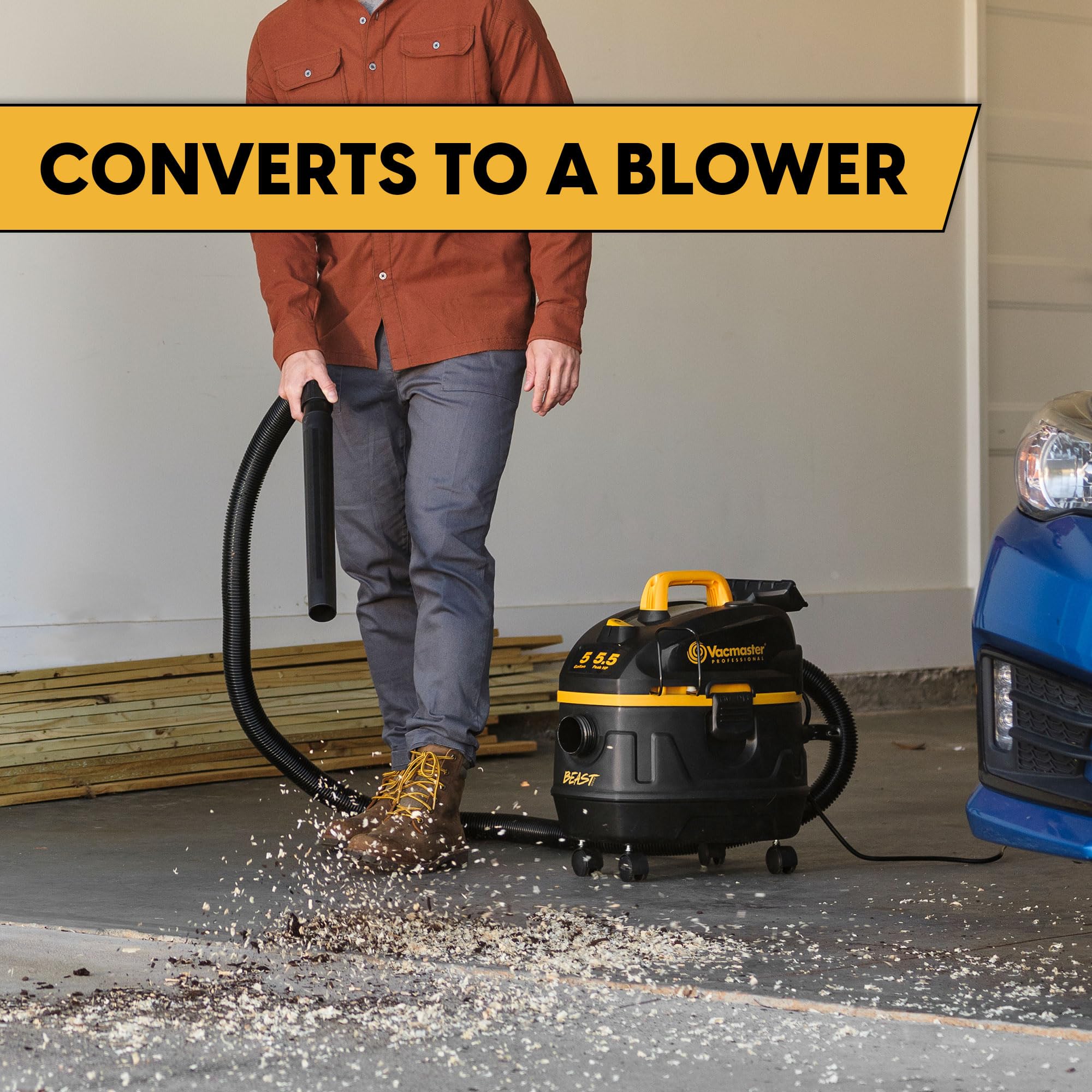 Vacmaster 5-Gallon 5.5 Peak HP Wet/Dry Vacuum with 25ft Reach & 9 Accessories
