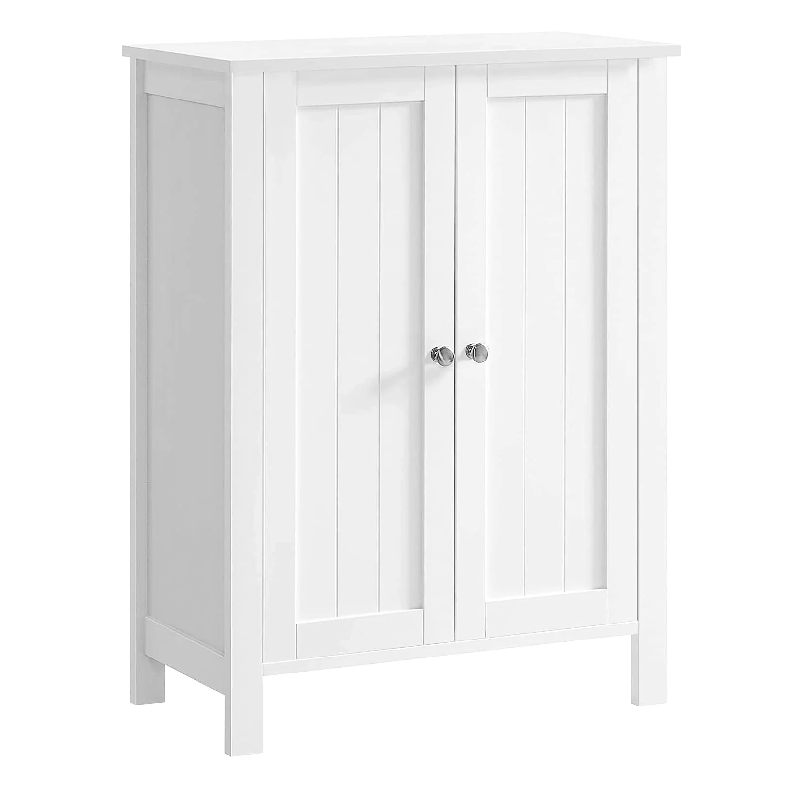 VASAGLE Bathroom Storage Cabinet, White MDF, 2 Adjustable Shelves, Space-Saving Design, Anti-Tip Kit