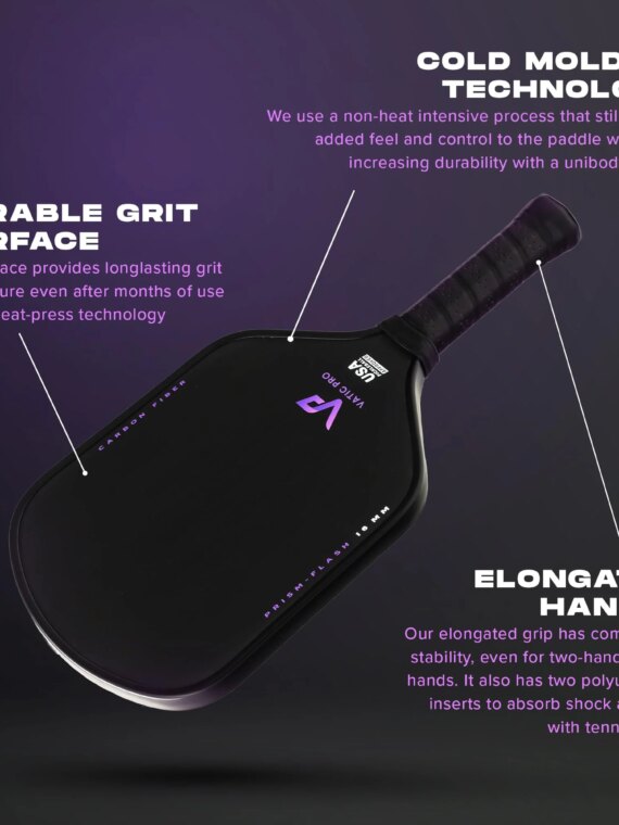 Vatic Pro Prism Flash 16mm Carbon Fiber Pickleball Paddle - Foam Walls, USAPA Approved