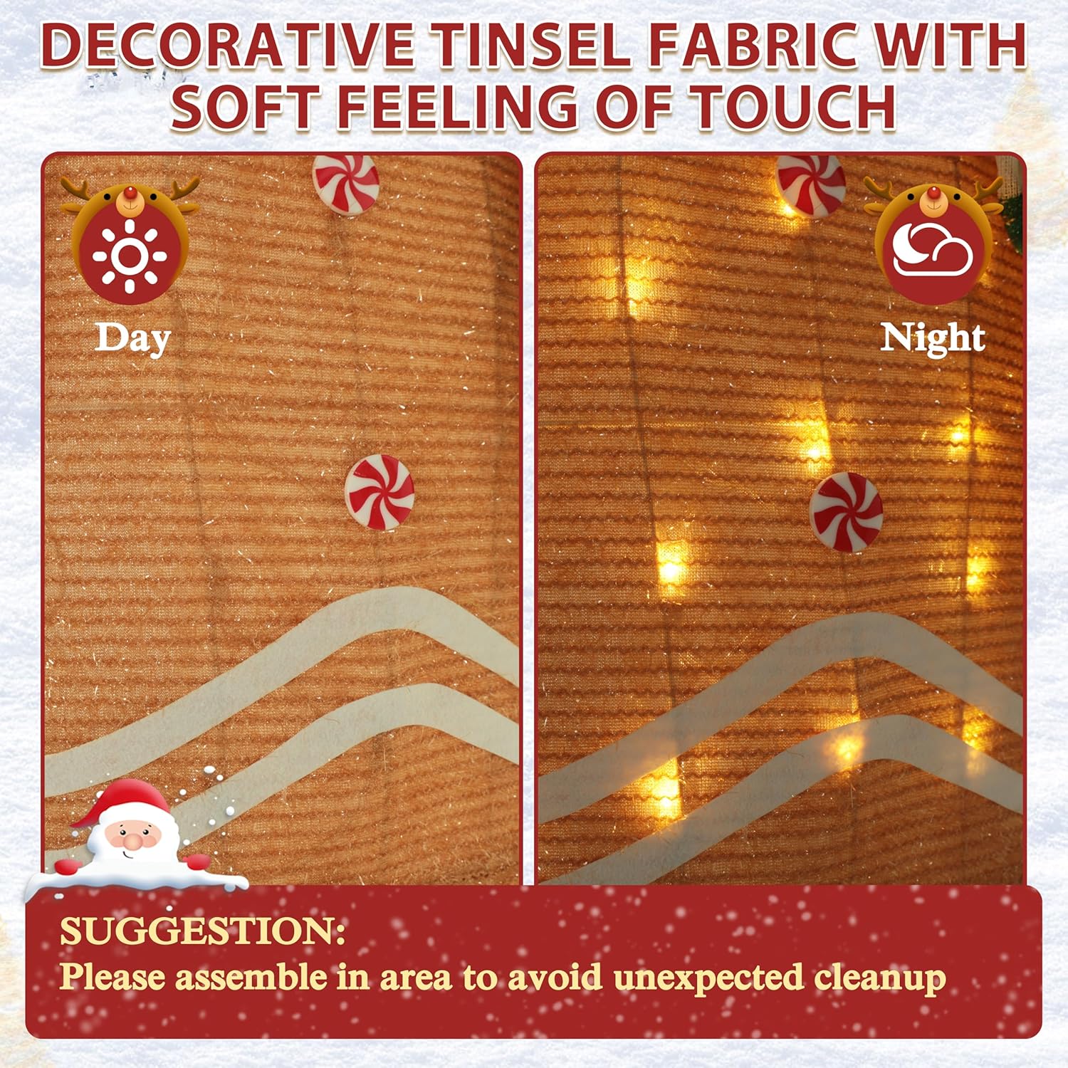 VEIKOU 5FT Gingerbread Man Outdoor Christmas Decoration with 120 LED Lights, Metal Frame, Holiday Yard Decor