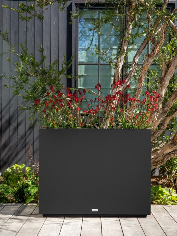 Veradek Block Series Span Planter, 30" Tall, Durable Plastic, Modern Design, Indoor/Outdoor Use