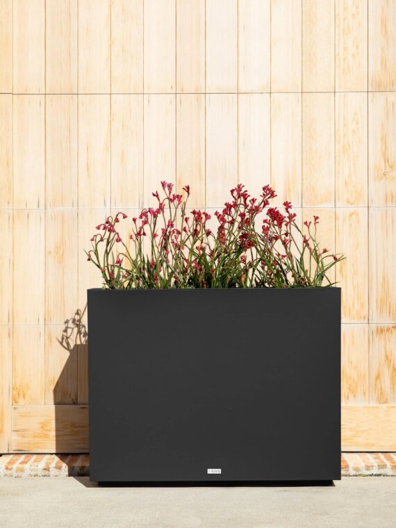 Veradek Block Series Span Planter, 30" Tall, Durable Plastic, Modern Design, Indoor/Outdoor Use