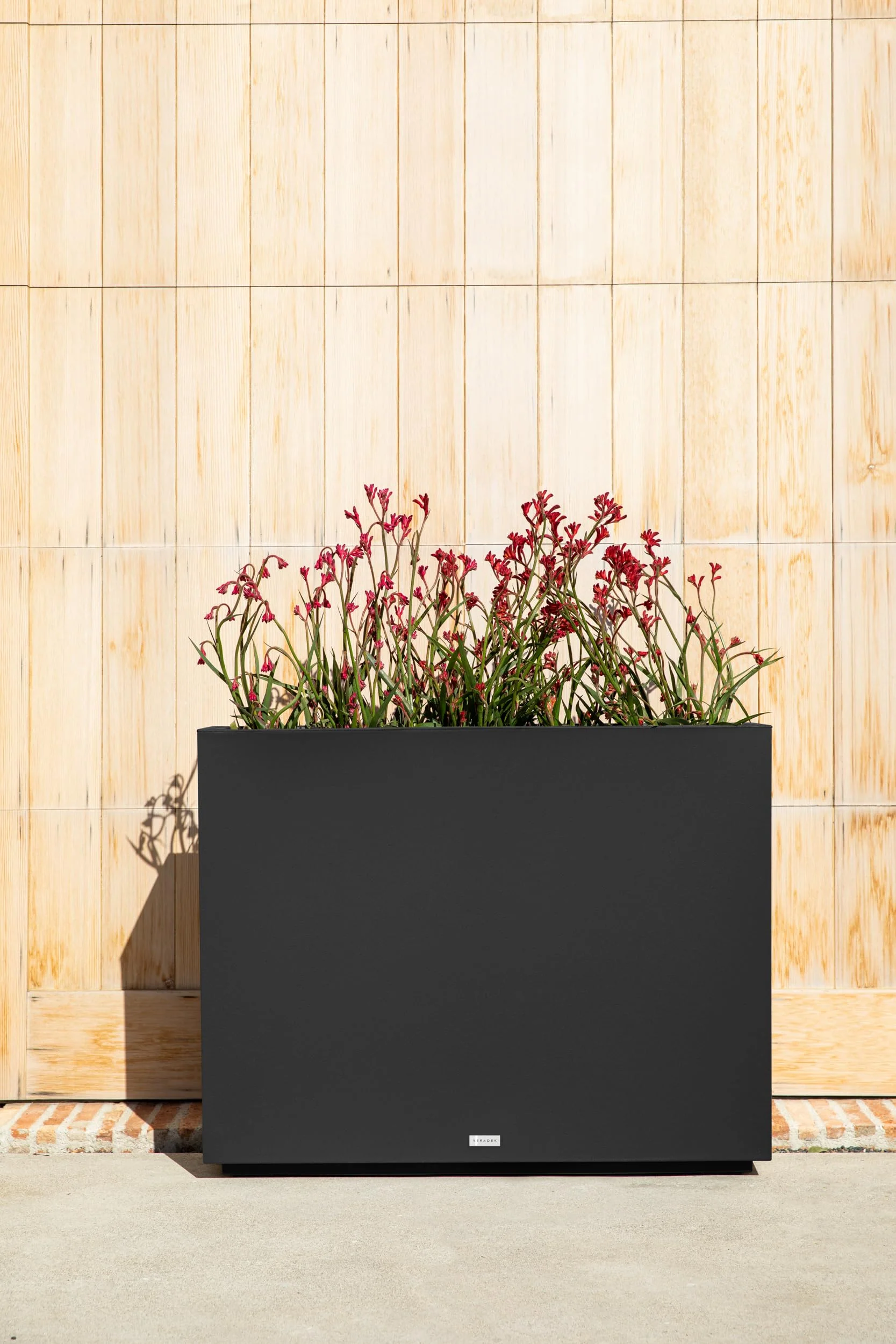 Veradek Block Series Span Planter, 30" Tall, Durable Plastic, Modern Design, Indoor/Outdoor Use