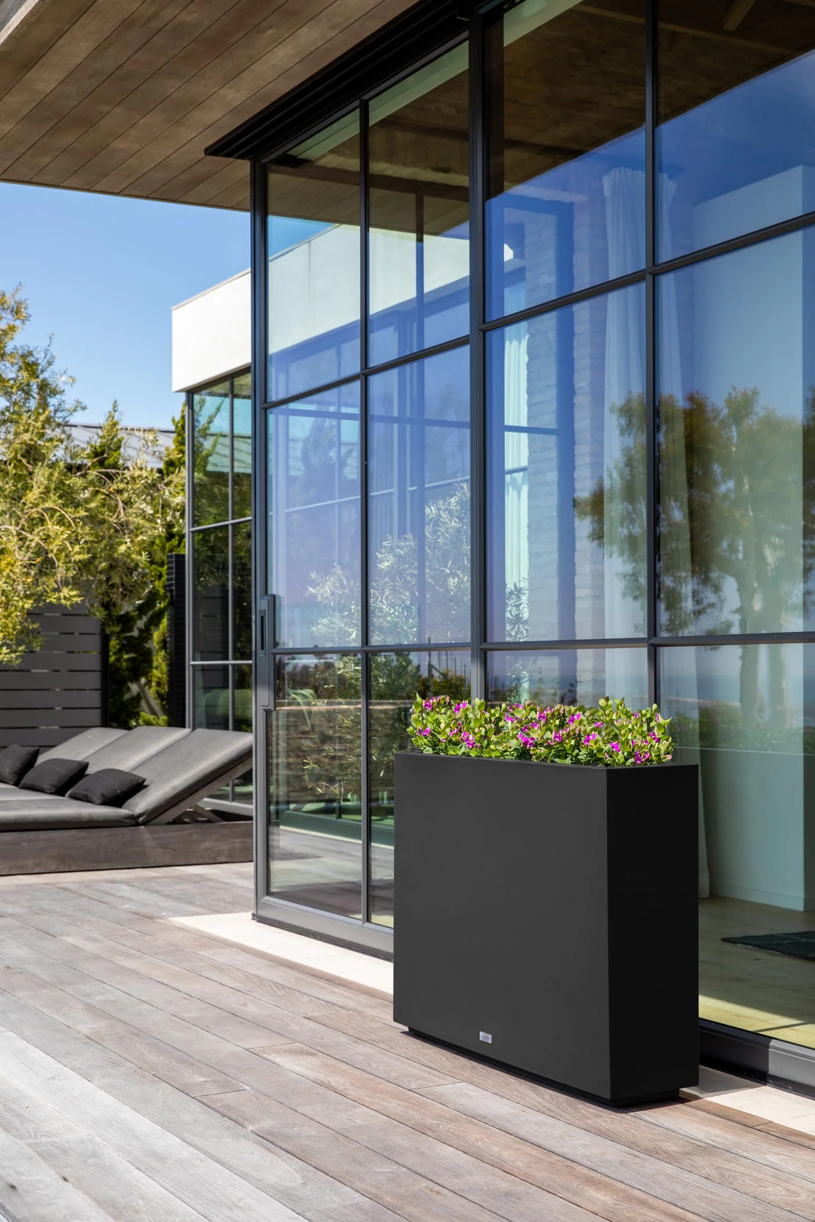 Veradek Block Series Span Planter, 30" Tall, Durable Plastic, Modern Design, Indoor/Outdoor Use