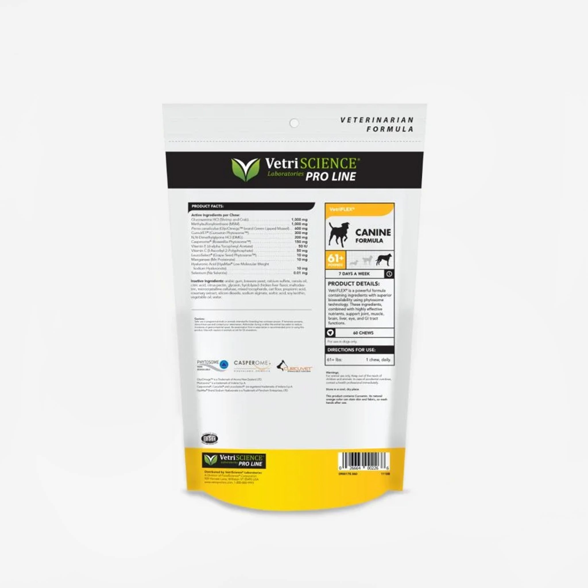 VetriScience VetriFlex Advanced Joint Supplement Chews for Large Dogs Over 60 lbs, Chicken Liver Flavor