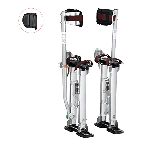 VEVOR Adjustable Aluminum Tool Stilts 18''-30'' with Knee Pads, Supports 228 lbs, Versatile for Drywall & Painting