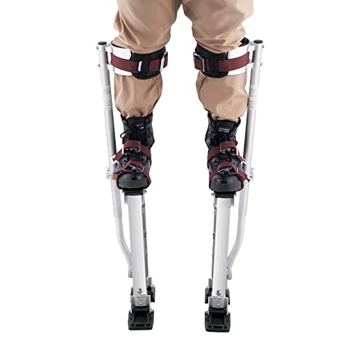VEVOR Adjustable Aluminum Tool Stilts 18''-30'' with Knee Pads, Supports 228 lbs, Versatile for Drywall & Painting