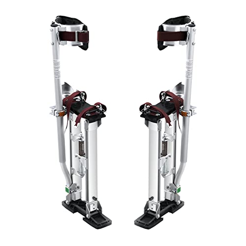 VEVOR Adjustable Aluminum Tool Stilts 18''-30'' with Knee Pads, Supports 228 lbs, Versatile for Drywall & Painting