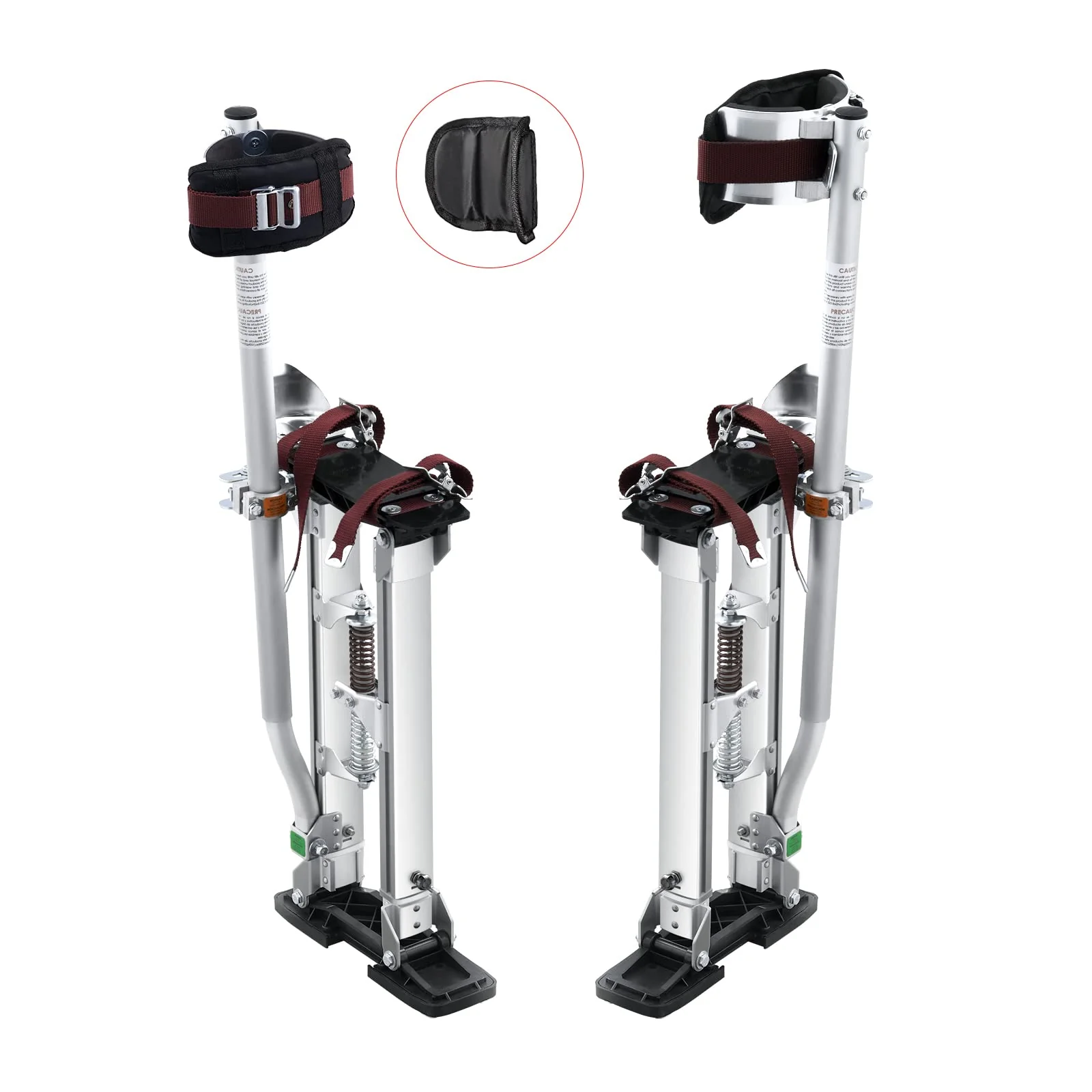 VEVOR Adjustable Aluminum Tool Stilts 18''-30'' with Knee Pads, Supports 228 lbs, Versatile for Drywall & Painting