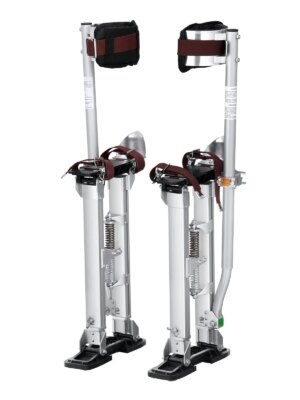 VEVOR Adjustable Aluminum Tool Stilts 18''-30'' with Knee Pads, Supports 228 lbs, Versatile for Drywall & Painting