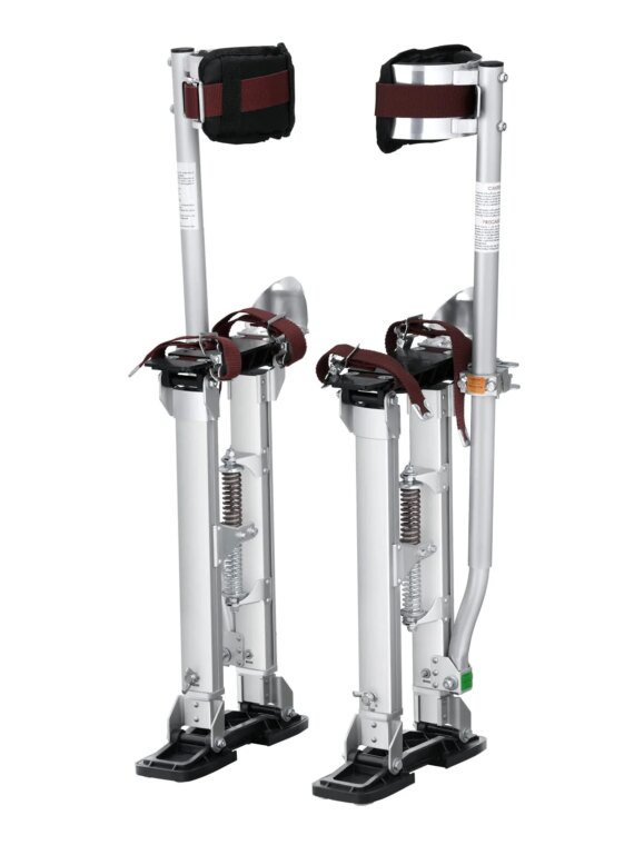 VEVOR Adjustable Aluminum Tool Stilts 18''-30'' with Knee Pads, Supports 228 lbs, Versatile for Drywall & Painting