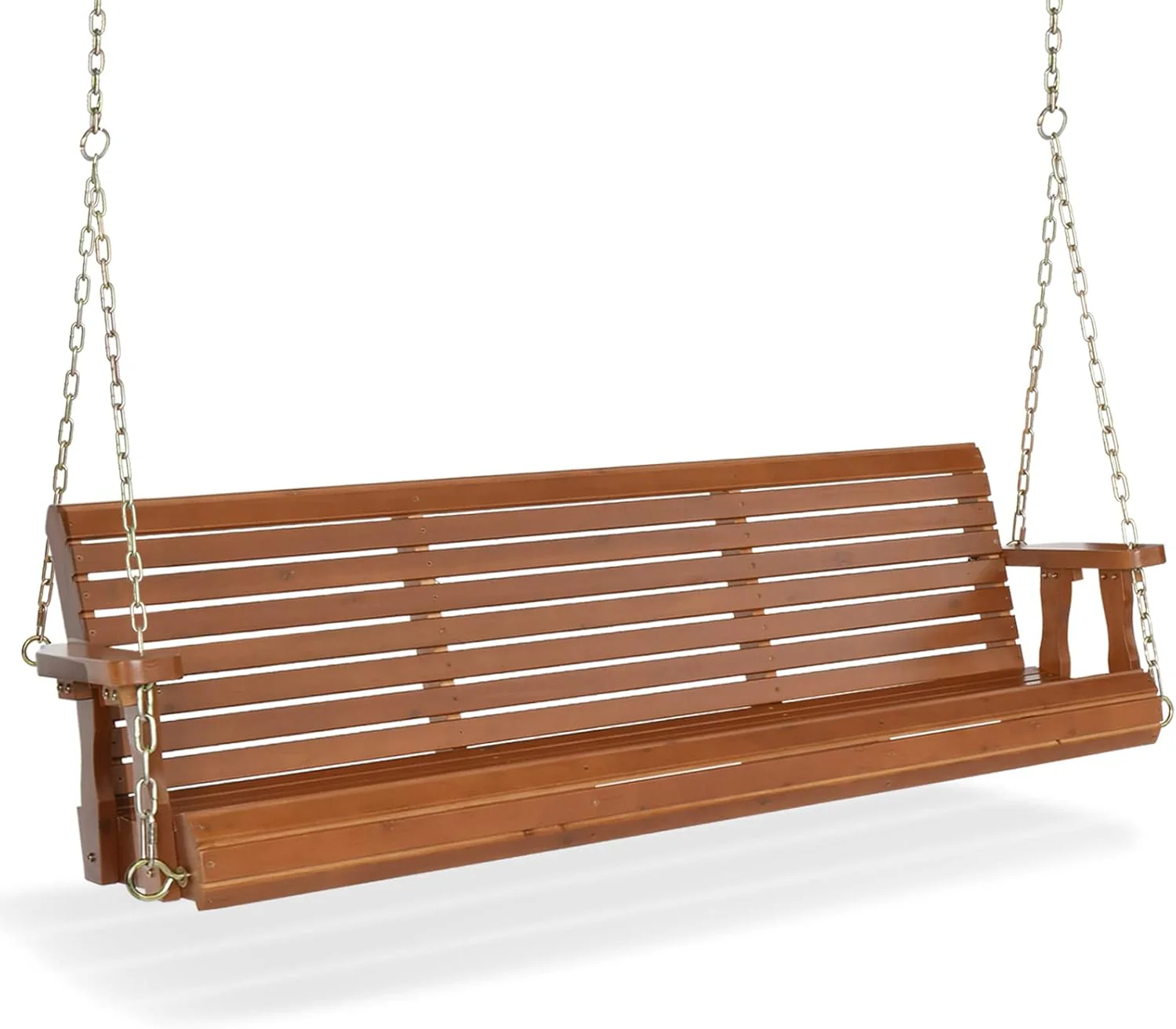 VINGLI 5 FT Wooden Porch Swing with Adjustable Chains, Ergonomic Design, 880 lbs Capacity, Durable Finish