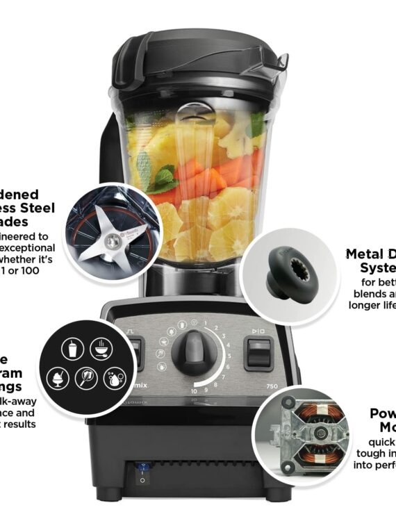 Vitamix Propel 750 Blender, Black, 64oz, 5 Presets, BPA Free, Countertop Blender