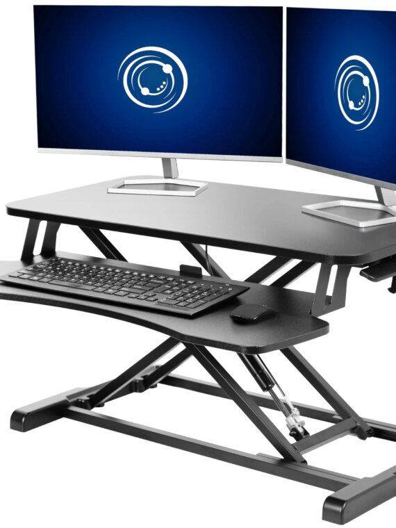 VIVO 32" Desk Converter for Dual Monitors & Laptop, Adjustable Standing Workstation