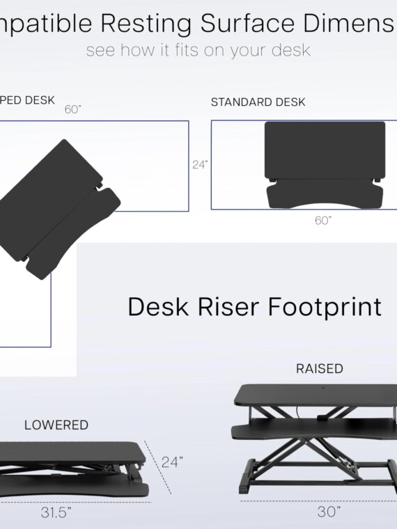 VIVO 32" Desk Converter for Dual Monitors & Laptop, Adjustable Standing Workstation