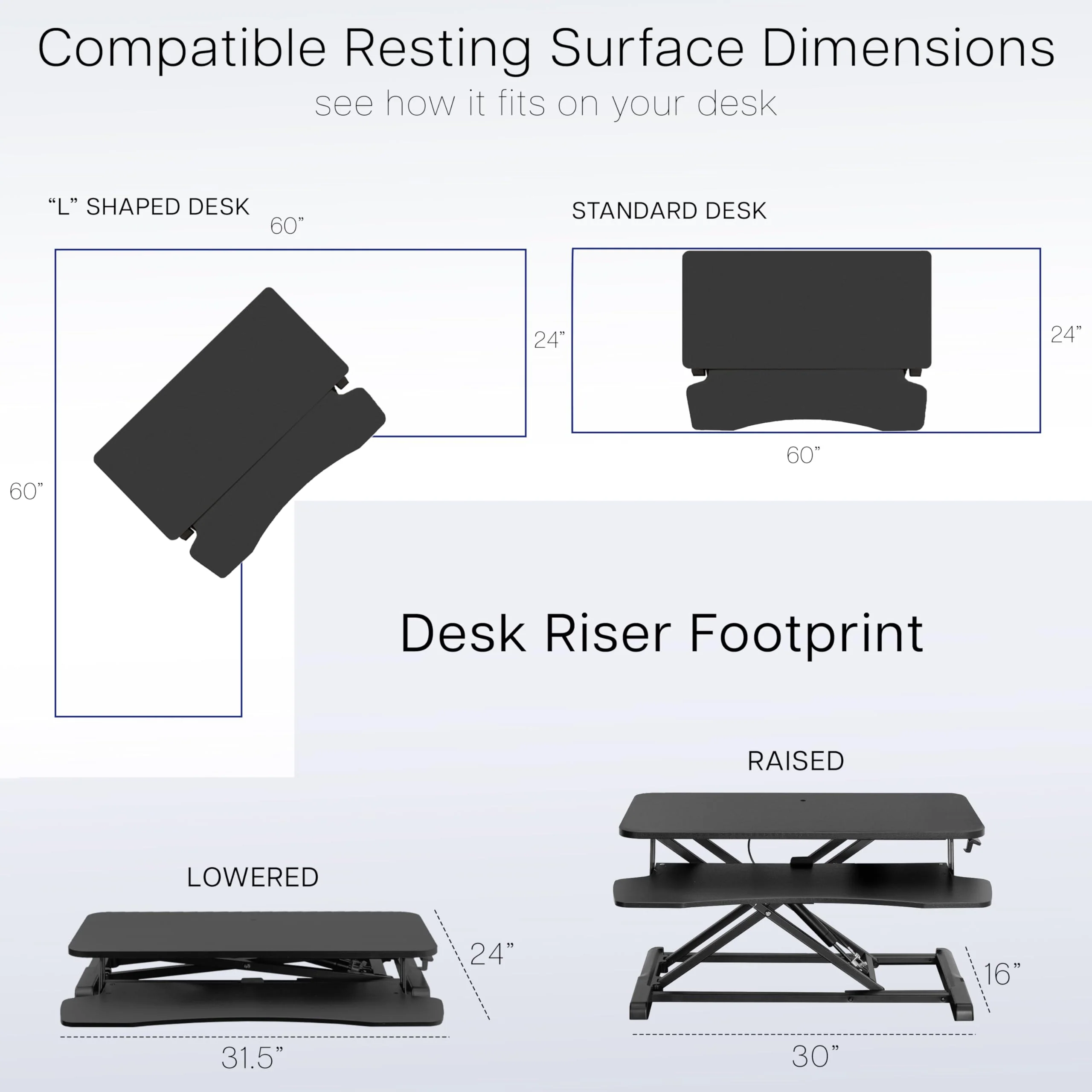 VIVO 32" Desk Converter for Dual Monitors & Laptop, Adjustable Standing Workstation