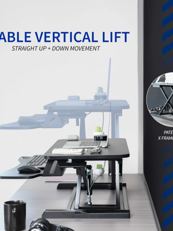 VIVO 32" Desk Converter for Dual Monitors & Laptop, Adjustable Standing Workstation