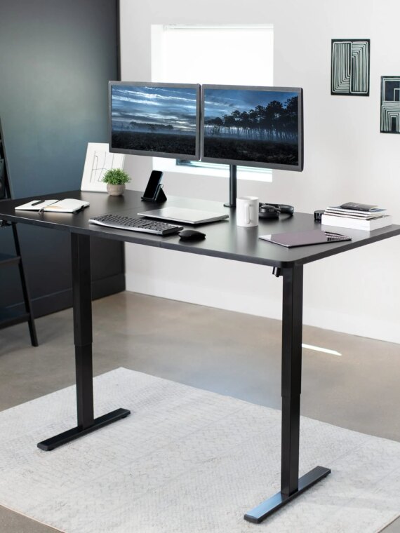 VIVO Electric Adjustable Standing Desk, 71"x30", Memory Settings, Height Adjustable 29.2"-48.4", Durable Steel Frame