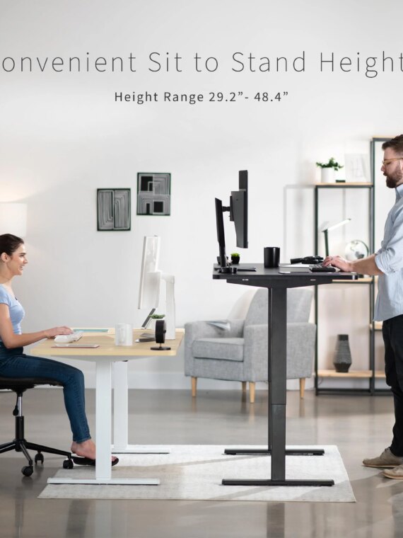 VIVO Electric Adjustable Standing Desk, 71"x30", Memory Settings, Height Adjustable 29.2"-48.4", Durable Steel Frame