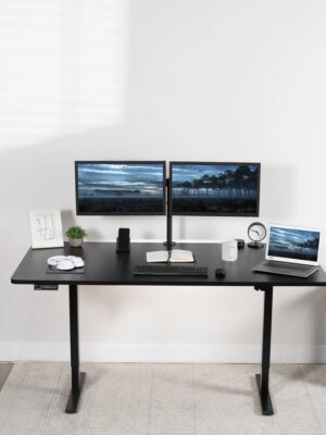 VIVO Electric Adjustable Standing Desk, 71″x30″, Memory Settings, Height Adjustable 29.2″-48.4″, Durable Steel Frame