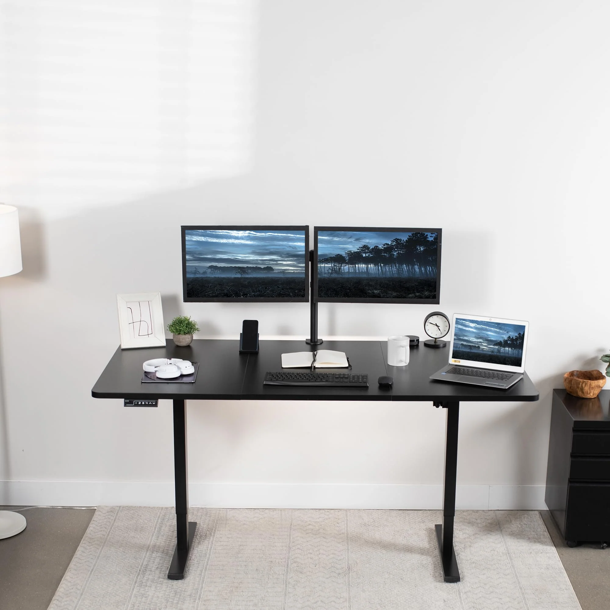 VIVO Electric Adjustable Standing Desk, 71"x30", Memory Settings, Height Adjustable 29.2"-48.4", Durable Steel Frame