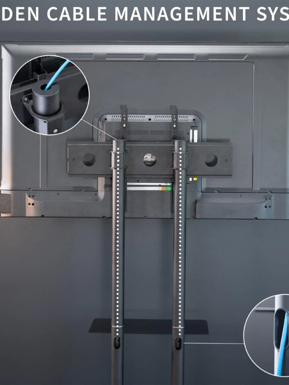 VIVO Mobile TV Cart for 32-83" Screens, 110 lbs Capacity, Adjustable Height & Tilt, with Utility Shelf