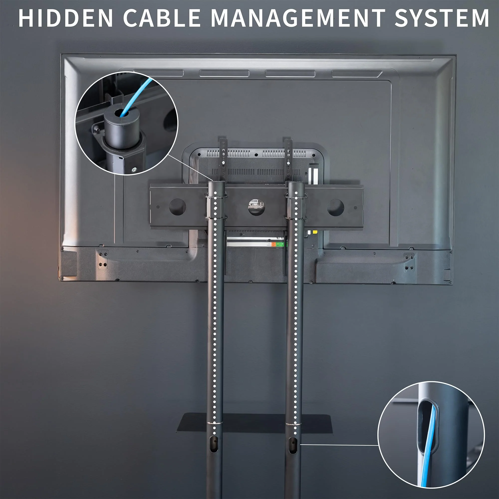 VIVO Mobile TV Cart for 32-83" Screens, 110 lbs Capacity, Adjustable Height & Tilt, with Utility Shelf