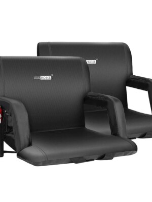 VIVOHOME Portable Reclining Stadium Seat with Adjustable Back & Armrests, 24.5" Wide, Lightweight & Water-Resistant for Bleachers