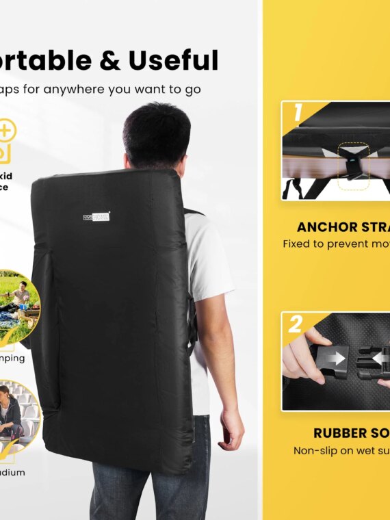 VIVOHOME Portable Reclining Stadium Seat with Adjustable Back & Armrests, 24.5" Wide, Lightweight & Water-Resistant for Bleachers