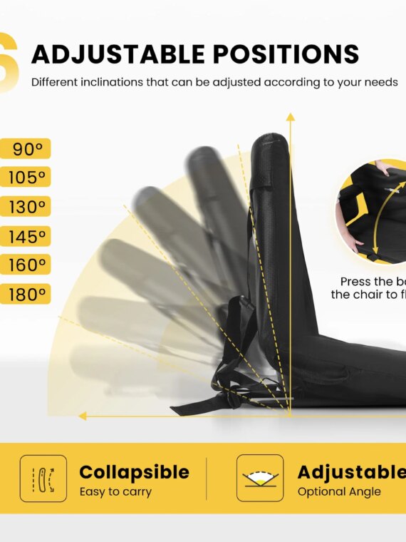 VIVOHOME Portable Reclining Stadium Seat with Adjustable Back & Armrests, 24.5" Wide, Lightweight & Water-Resistant for Bleachers