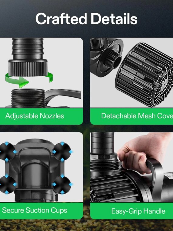 VIVOSUN 1600 GPH Quiet Submersible Water Pump, Energy Efficient, High Lift, Durable, for Ponds & Fountains